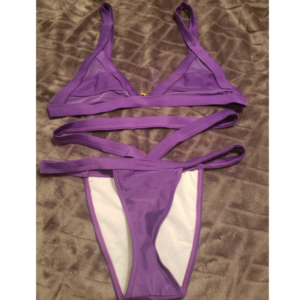 FIERCE SIMPLICITY Purple Bikini w/Mesh Accent